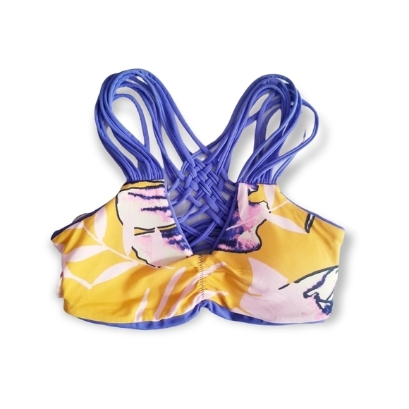 Maaji Blue Floral Reversible Strappy Cheeky Bikini Set S M - Picture 8 of 13